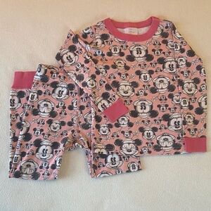Hanna Andersson Disney Pink Minnie Mouse Pajama Set with Black & White Prints